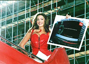 Model Kelly Brook in London's West End August 1999 promoting the new bra by Model Kelly Brook in London's West End August 1999 promoting the new bra by