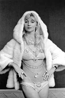 Model Lia Beldam seen here wearing a fur coat. March 1975 75-01365-001 Model Lia Beldam seen here wearing a fur coat. March 1975 75-01365-001