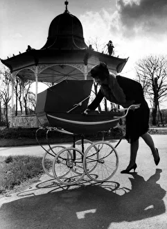 Model Rena, pictured in Newcastle's Exhibition Park with a Silver Corss pram on 26th Model Rena, pictured in Newcastle's Exhibition Park with a Silver Corss pram on 26th