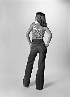 Model wearing Jeans, Studio Pix, Thursday 3rd June 1976 Model wearing Jeans, Studio Pix, Thursday 3rd June 1976