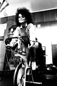 A model wearing sports clothing in September 1983 A model wearing sports clothing in September 1983
