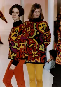 Models at fashion show modelling pullovers March 1991 Models at fashion show modelling pullovers March 1991