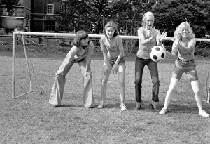 Models and Football Trophy: The four models training today, Boo, Karen, Mary Lou and Siv Models and Football Trophy: The four models training today, Boo, Karen, Mary Lou and Siv