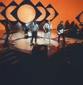 The Moody Blues, performing on a television show in The United Kingdom in 1984 The Moody Blues, performing on a television show in The United Kingdom in 1984