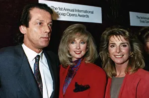 Morgan Fairchild centre with Leslie Grantham left and Jan Harvey right at the first Morgan Fairchild centre with Leslie Grantham left and Jan Harvey right at the first