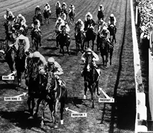 Morston with jockey Eddie Hide leading the Derby and goes on to win at Epsom - June 1973 Morston with jockey Eddie Hide leading the Derby and goes on to win at Epsom - June 1973