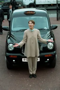 Motor Show October 97 Glenda Jackson junior transport minister standing in front of Motor Show October 97 Glenda Jackson junior transport minister standing in front of