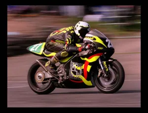 Motorcycle Racing August 1998 close up of rider Motorcycle Racing August 1998 close up of rider