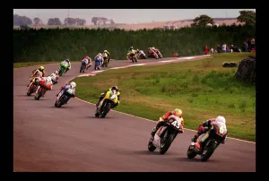 Motorcycle racing August 1998 cyclists in race Motorcycle racing August 1998 cyclists in race