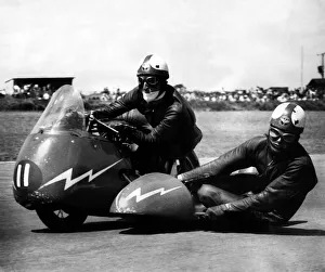 Motorcycle road racing at Brands Hatch July 1959 Going hell for Leather Motorcycle road racing at Brands Hatch July 1959 Going hell for Leather