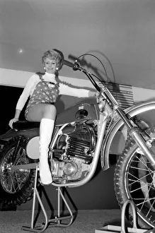Motorcycle Show: Maxine Maxwell 25 year old model from Southampton sitting on bike Motorcycle Show: Maxine Maxwell 25 year old model from Southampton sitting on bike