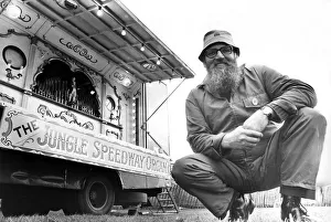 Mr. Alan Cobb with on of the country's oldest fairground organs on show at Mr. Alan Cobb with on of the country's oldest fairground organs on show at