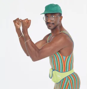 Mr Motivator Derek Evans performing doing exercises. 3rd September 1993 Mr Motivator Derek Evans performing doing exercises. 3rd September 1993
