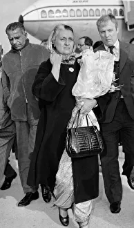 Mrs Indira Gandhi Indian Prime Minister seen here arriving at Heathrow airport Mrs Indira Gandhi Indian Prime Minister seen here arriving at Heathrow airport