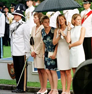 Mrs Patten and daughters at Government house June 1997 As Governor Chris Patten leaves Mrs Patten and daughters at Government house June 1997 As Governor Chris Patten leaves