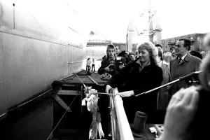 The naming ceremony of the merchant ship Dietrich Oldendorff at the North Sands yard of The naming ceremony of the merchant ship Dietrich Oldendorff at the North Sands yard of