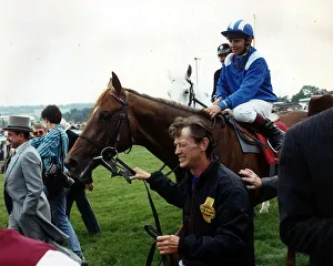 Nashwan and jockey Willie Carson after winning the Derby at Epsom - June 1989 Nashwan and jockey Willie Carson after winning the Derby at Epsom - June 1989