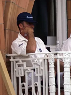 Nasser Hussain July 1999 Hussain watches from players balcony in the 2nd Test match Nasser Hussain July 1999 Hussain watches from players balcony in the 2nd Test match