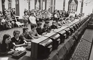 National Space Invaders Championships 1981 A row of young enthusiasts playing to National Space Invaders Championships 1981 A row of young enthusiasts playing to