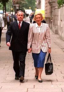 Neil Hamilton former MP for Tatton with his wife Christine near Millbank Westminster Neil Hamilton former MP for Tatton with his wife Christine near Millbank Westminster