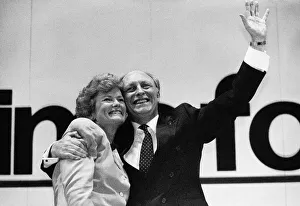 Neil Kinnock MP Former Labour Party Leaderand wife Glenys at a Labour Press Conference at Neil Kinnock MP Former Labour Party Leaderand wife Glenys at a Labour Press Conference at