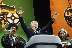 Nelson Mandela ANC President of South Africa at Wembley with his wife Winnie African Nelson Mandela ANC President of South Africa at Wembley with his wife Winnie African