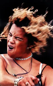 Neneh Cherry on stage at T In The Park Kinross July 1997 Neneh Cherry on stage at T In The Park Kinross July 1997