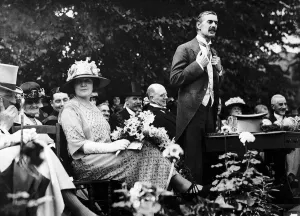 Neville Chamberlain agives a speech to his local conservative association with wife MSI Neville Chamberlain agives a speech to his local conservative association with wife MSI