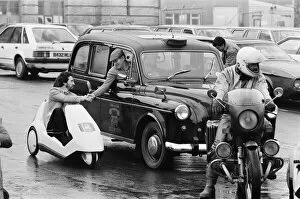 Images Dated 10th January 1985: The New Electric Vehicle Picture shows a gentleman in London driving