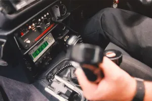 The new hi-tech tracking system in the Sierra Cosworth police car 01/06/98 circa The new hi-tech tracking system in the Sierra Cosworth police car 01/06/98 circa
