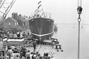 The new trawler St Leger seen here being launched into the River Humber 20th July 1978 The new trawler St Leger seen here being launched into the River Humber 20th July 1978