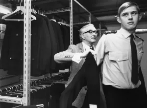 A new uniform being issued to officers at the Mid Anglia police Headquarters, 1973 A new uniform being issued to officers at the Mid Anglia police Headquarters, 1973
