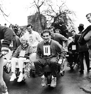 The New Years Day Blackbird Inn wheelbarrow race for charity in Ponteland The New Years Day Blackbird Inn wheelbarrow race for charity in Ponteland