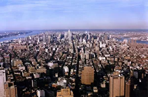 New York city skyline Empire State building USA 1997 view from World Trade Centre Twin New York city skyline Empire State building USA 1997 view from World Trade Centre Twin