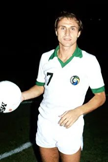New York Cosmos Dennis Tueart holding a football October 1978 New York Cosmos Dennis Tueart holding a football October 1978