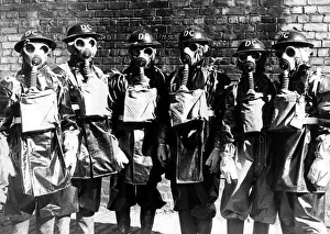 Newcastle Chronicle and Journal staff wearing gas masks as part of air raid precautions Newcastle Chronicle and Journal staff wearing gas masks as part of air raid precautions