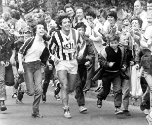 Newcastle player Kevin Keegan is joined by supporters on the Great North Run, in 1981 Newcastle player Kevin Keegan is joined by supporters on the Great North Run, in 1981