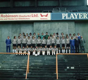 Newcastle Squad and backroom staff gather on the grandstand at St James for a team Newcastle Squad and backroom staff gather on the grandstand at St James for a team