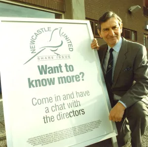 Newcastle United Director Gordon McKeag asking for the fans view on the share issue Newcastle United Director Gordon McKeag asking for the fans view on the share issue