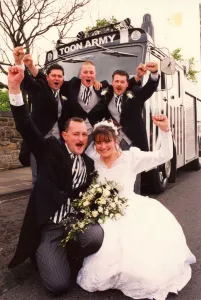Newcastle United Football Club themed wedding Newcastle United Football Club themed wedding