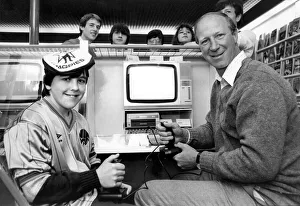 Newcastle United manager Jack Charlton playing on a computer game in November 1984 Newcastle United manager Jack Charlton playing on a computer game in November 1984