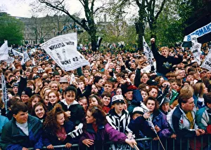 Newcastle United win the First Division. Fans lined along the route of the players Newcastle United win the First Division. Fans lined along the route of the players