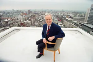 Nicholas Parsons, TV Presenter and actor, pictured on a roof top. 17th May 1994 Nicholas Parsons, TV Presenter and actor, pictured on a roof top. 17th May 1994