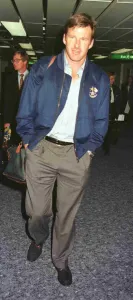 Nick Faldo Golfer at Heathrow Airport September 1997 after winning the Ryder Cup at Nick Faldo Golfer at Heathrow Airport September 1997 after winning the Ryder Cup at