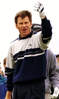 Nick Faldo upset at hitting a poor tee shot during the third round of the Open Golf Nick Faldo upset at hitting a poor tee shot during the third round of the Open Golf