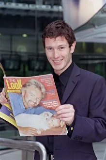 Nick Moran Actor October 98 At the launch of Film Four Channel 4 holding a copie of Nick Moran Actor October 98 At the launch of Film Four Channel 4 holding a copie of