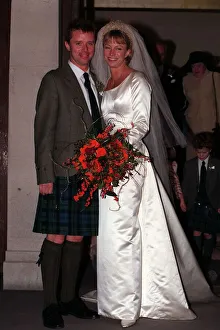 Nicky Campbell TV Presenter December 1997 Outside church with his new bride Tina Ritchie Nicky Campbell TV Presenter December 1997 Outside church with his new bride Tina Ritchie
