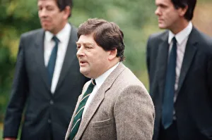 Nigel Lawson pictured at their home, the day after his resignation. 27th October 1989 Nigel Lawson pictured at their home, the day after his resignation. 27th October 1989