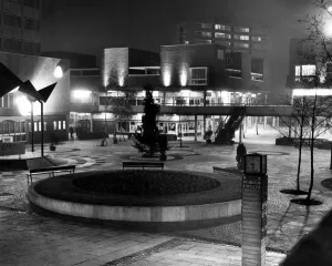 Night time at one of Teesside's early major shopping developments, Thornaby Night time at one of Teesside's early major shopping developments, Thornaby