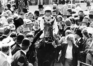 No80 Reference Point with Steve Cauthen being escorted to the winners enclosure after No80 Reference Point with Steve Cauthen being escorted to the winners enclosure after